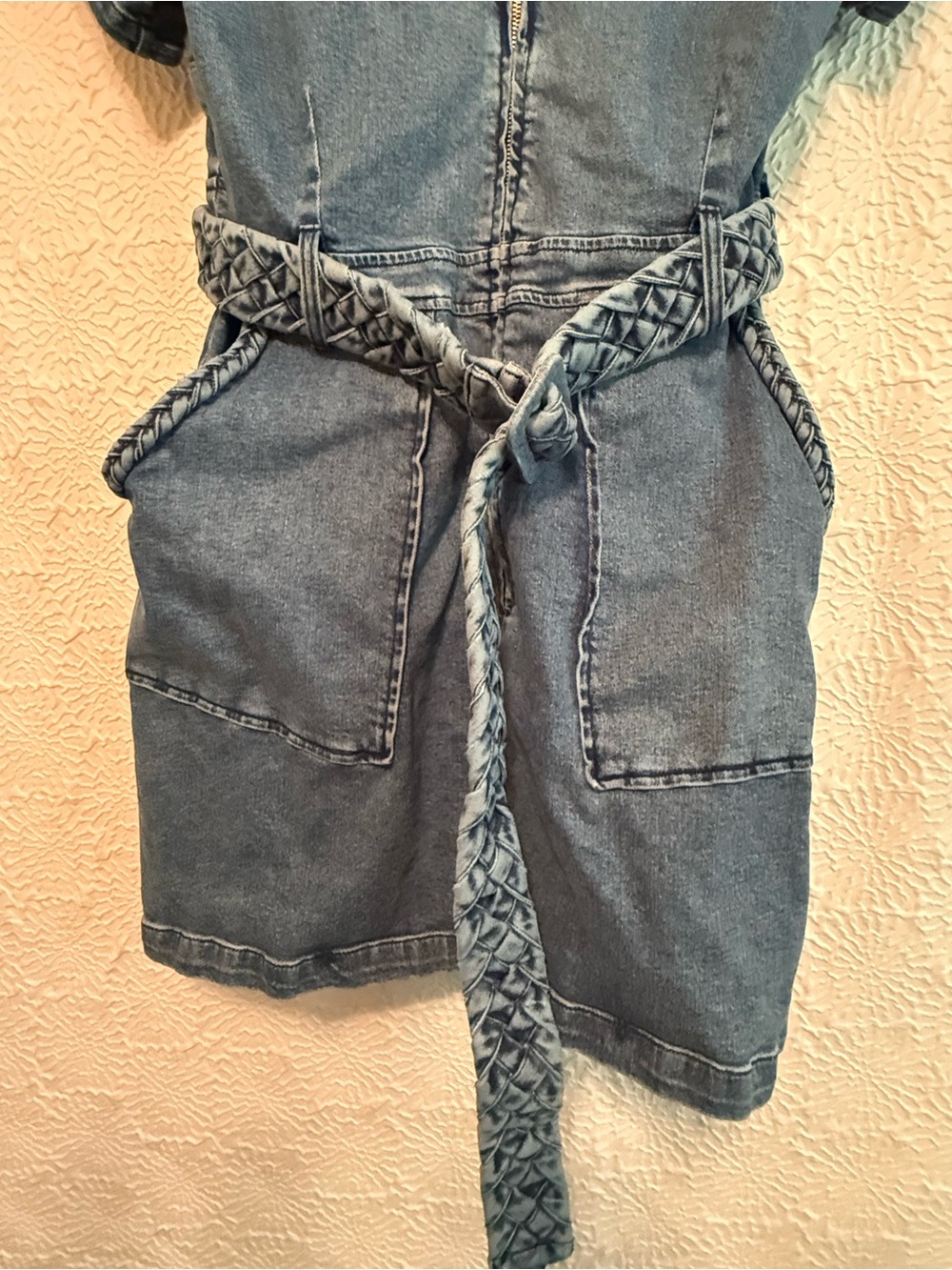 Show Me Your Mumu Outlaw Mini Dress in Tide Blue Denim w/Braided Belt, 3X Plus - Picture 8 of 13